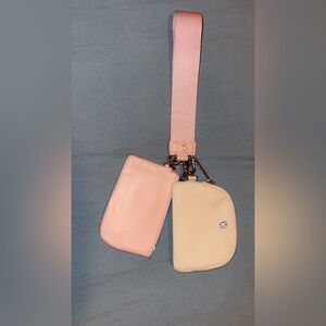 Lululemon Athletica Pink and Cream Key Holder Set